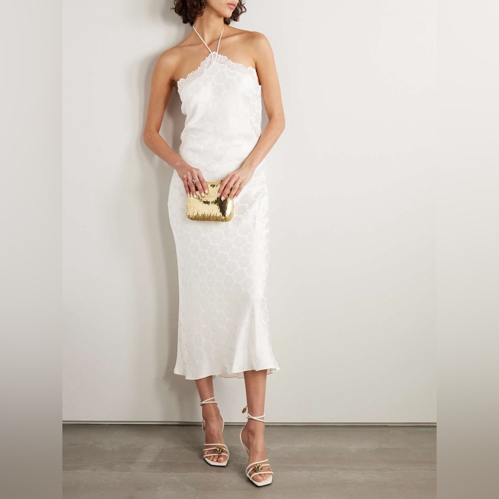 Stella McCartney White Jacquard Midi Dress